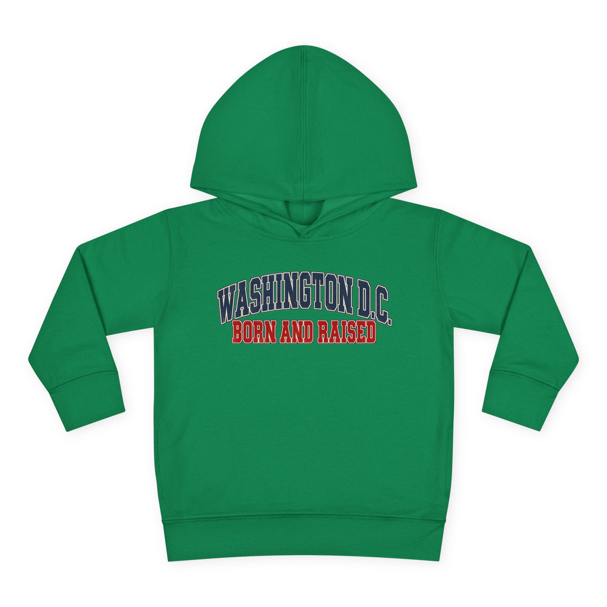 Washington DC Born and Raised Classic Collegiate Unisex Toddler Pullover Fleece Hoodie