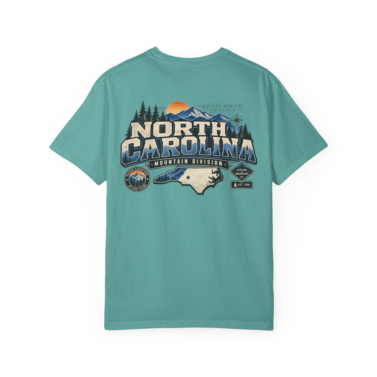 North Carolina Mountain Division Unisex Comfort Color 1717 Streetwear Graphic Tee