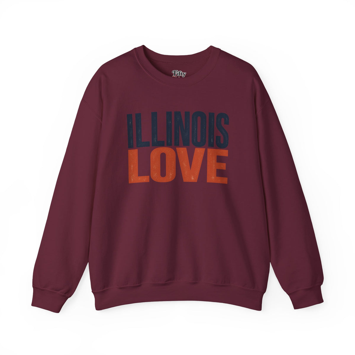Illinois Love Unisex Crewneck Sweatshirt State Name Graphic