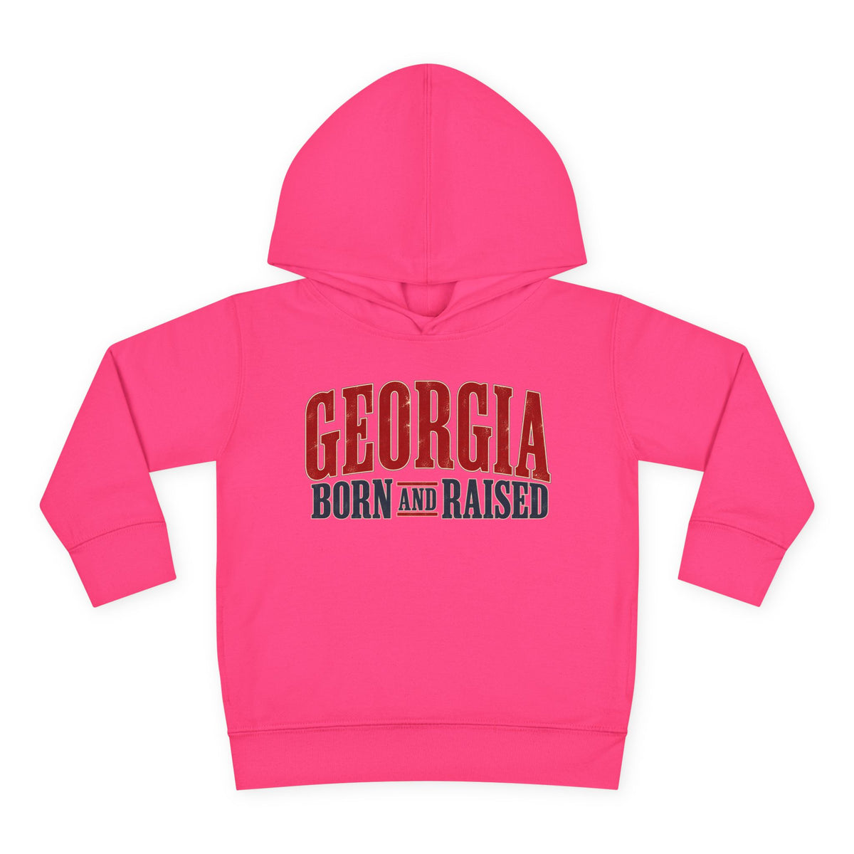 Georgia Born and Raised Southern Heritage Unisex Toddler Pullover Fleece Hoodie