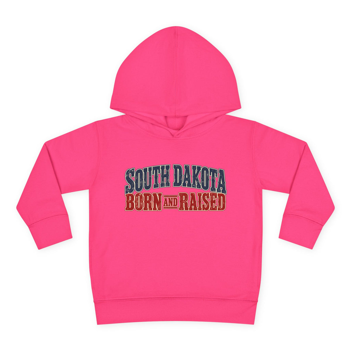 South Dakota Born and Raised Old-School Souvenir Unisex Toddler Pullover Fleece Hoodie