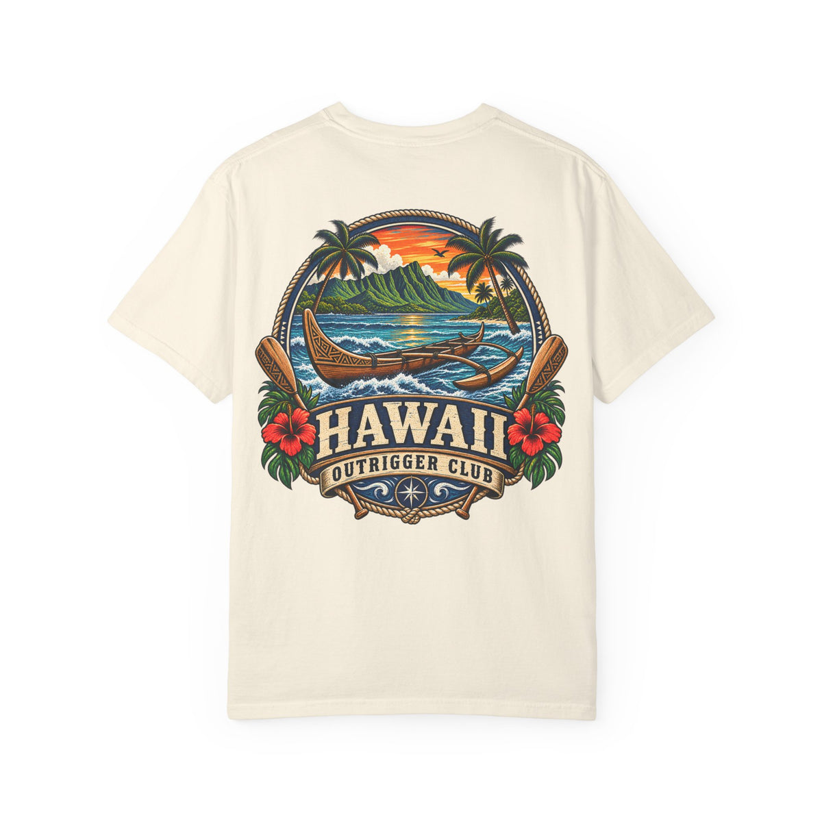 Hawaii Outrigger Club Unisex Comfort Color 1717 Streetwear Graphic Tee
