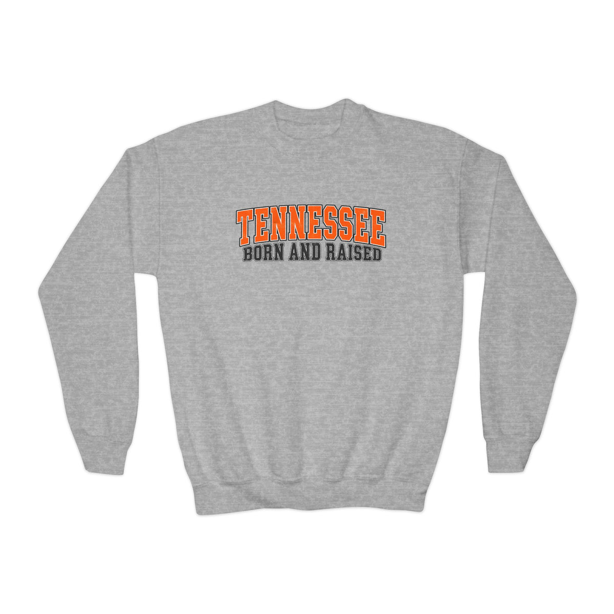 Tennessee Born and Raised Vintage Athletic Unisex Youth Crewneck Sweatshirt Graphic