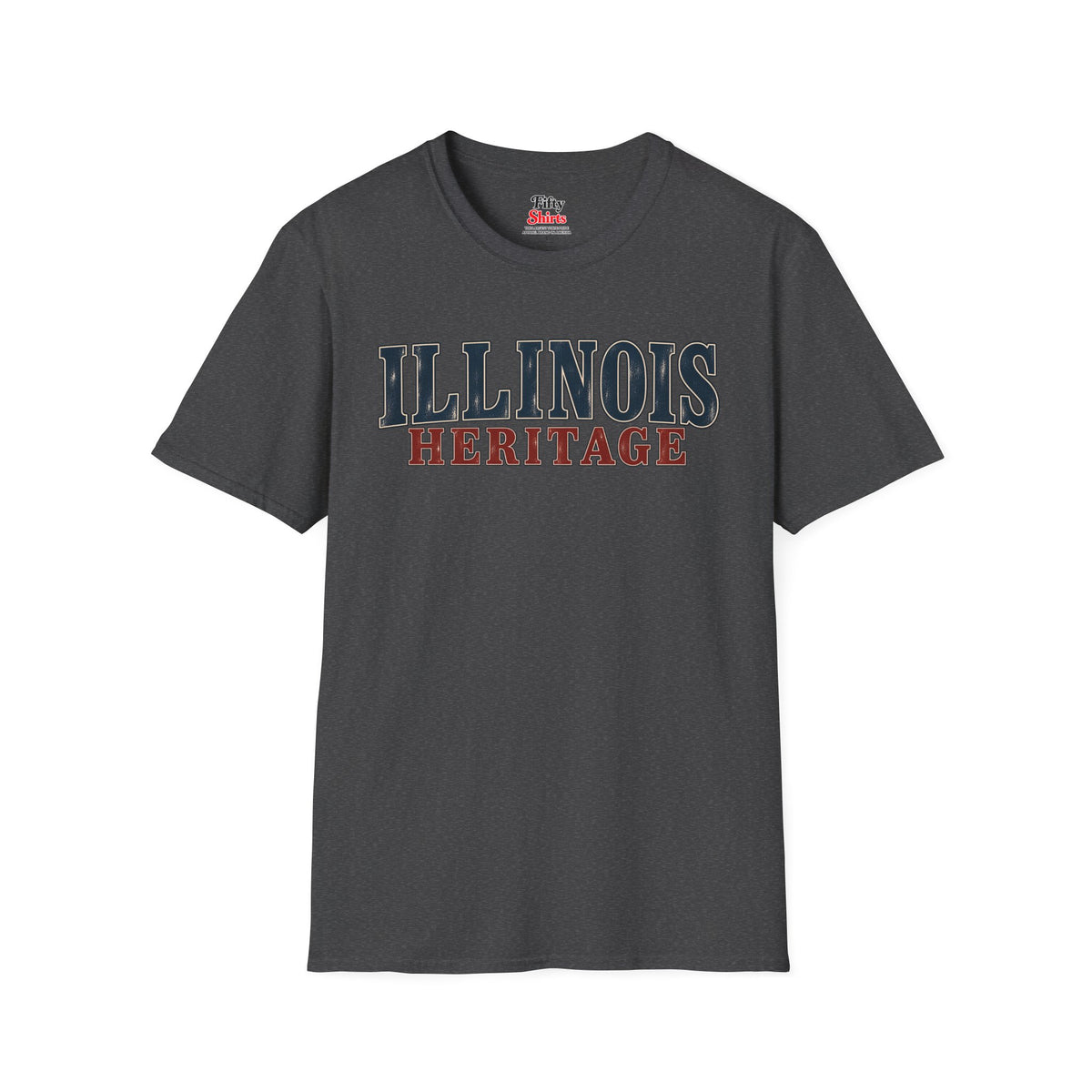 Illinois Heritage Unisex Softstyle T Shirt State Name Graphic Tee