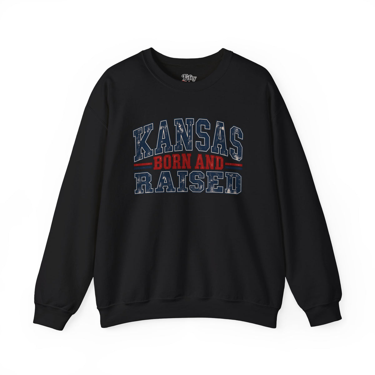 Kansas Born and Raised Vintage Americana Unisex Sweatshirt Graphic