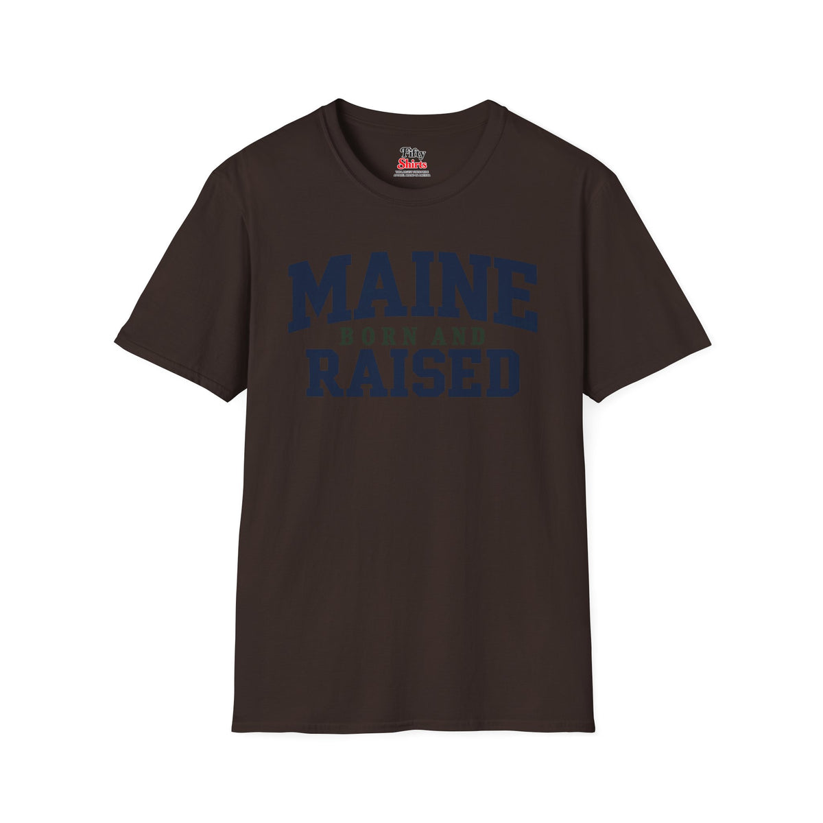 Maine Born and Raised Unisex Softstyle T Shirt State Name Graphic Tee