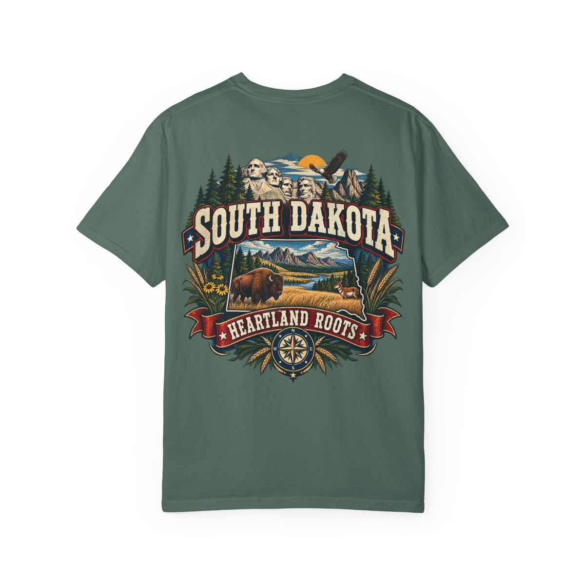 South Dakota Heartland Roots Unisex Comfort Color 1717 Streetwear Graphic Tee