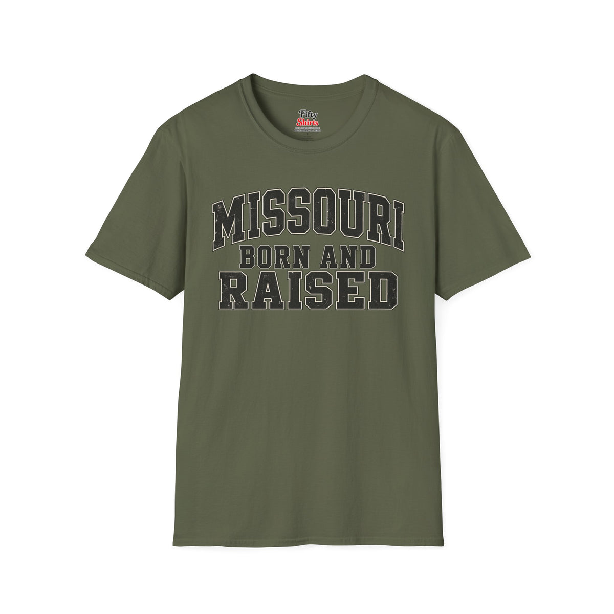 Missouri Born and Raised Unisex Softstyle T Shirt State Name Graphic Tee