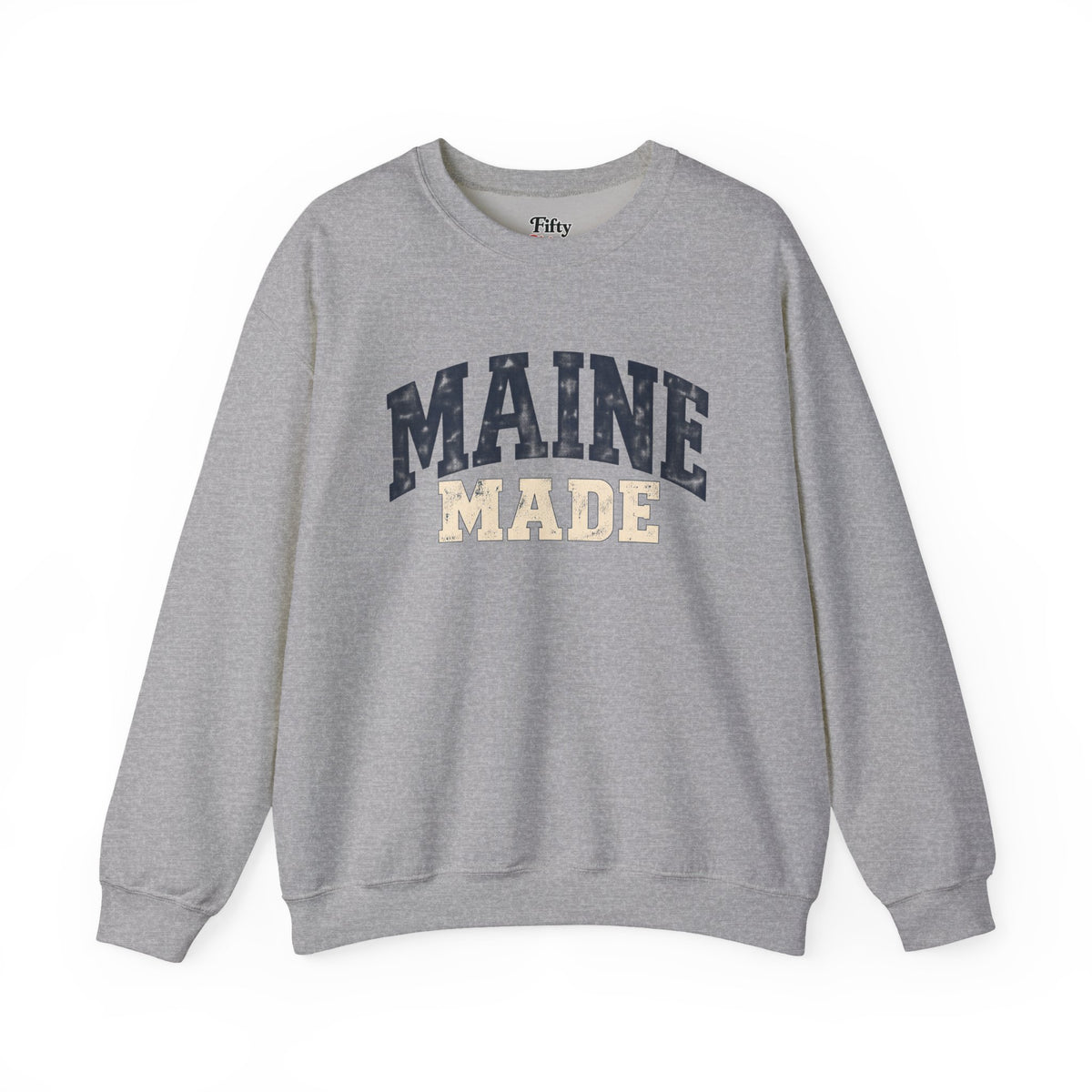 Maine Made Unisex Crewneck Sweatshirt State Name Graphic
