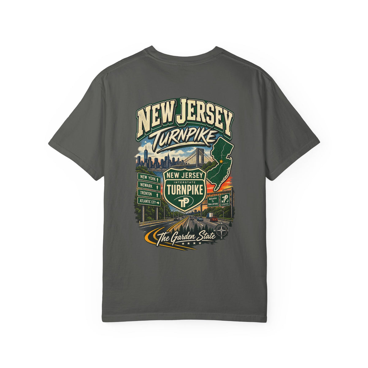 New Jersey Turnpike Unisex Comfort Color 1717 Streetwear Graphic Tee