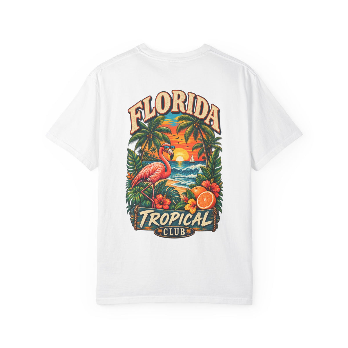 Florida Tropical Club Unisex Comfort Color 1717 Streetwear Graphic Tee