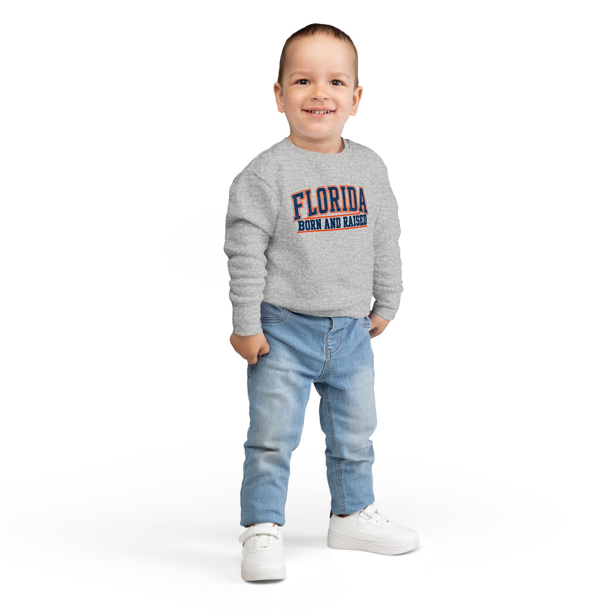 Florida Born and Raised Old-School Athletic Unisex Toddler Sweatshirt