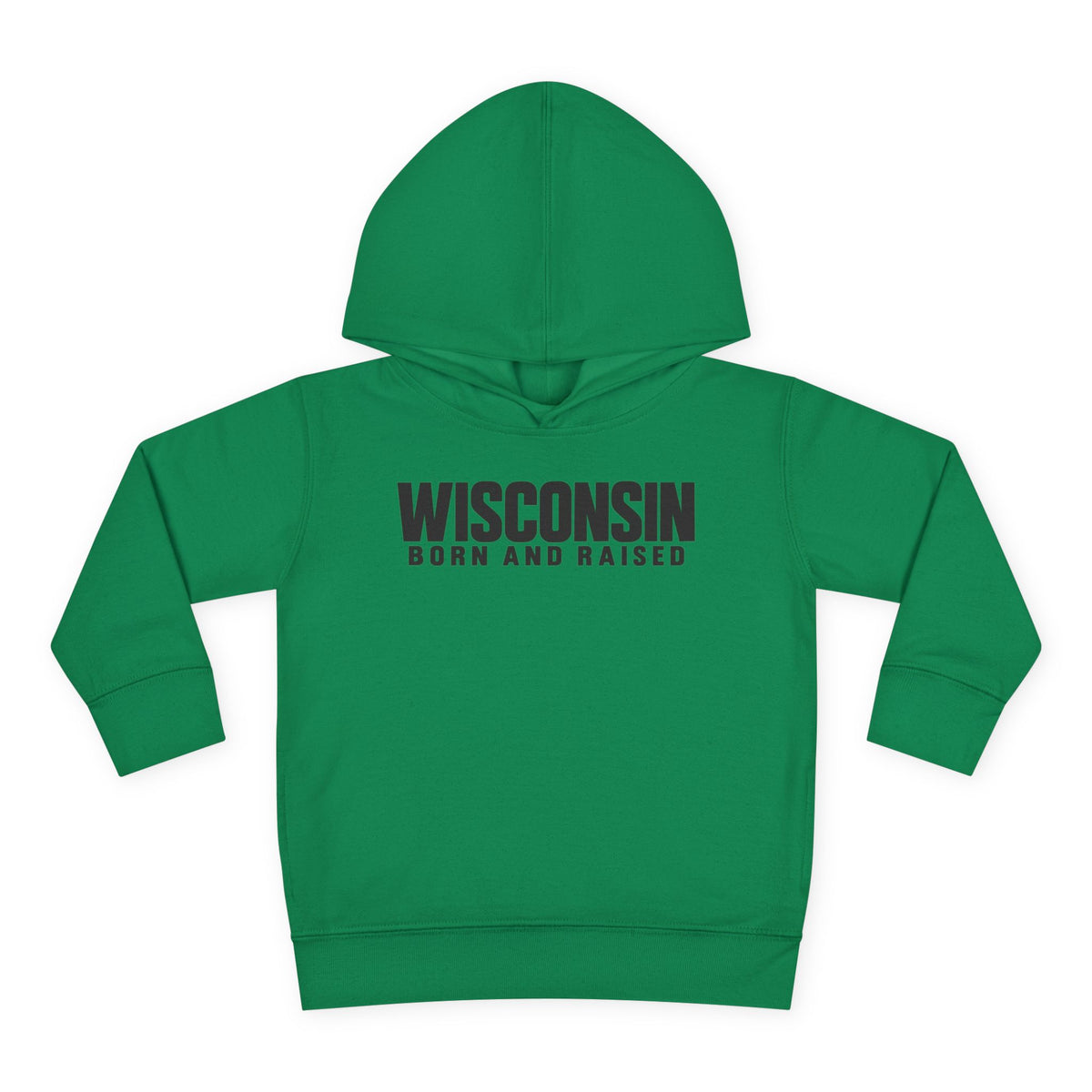 Wisconsin Born and Raised Minimal Modern Unisex Toddler Pullover Fleece Hoodie