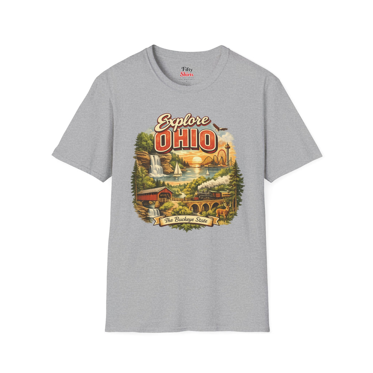 Explore Ohio Unisex Softstyle T Shirt State Pride Graphic Tee Collections FS03