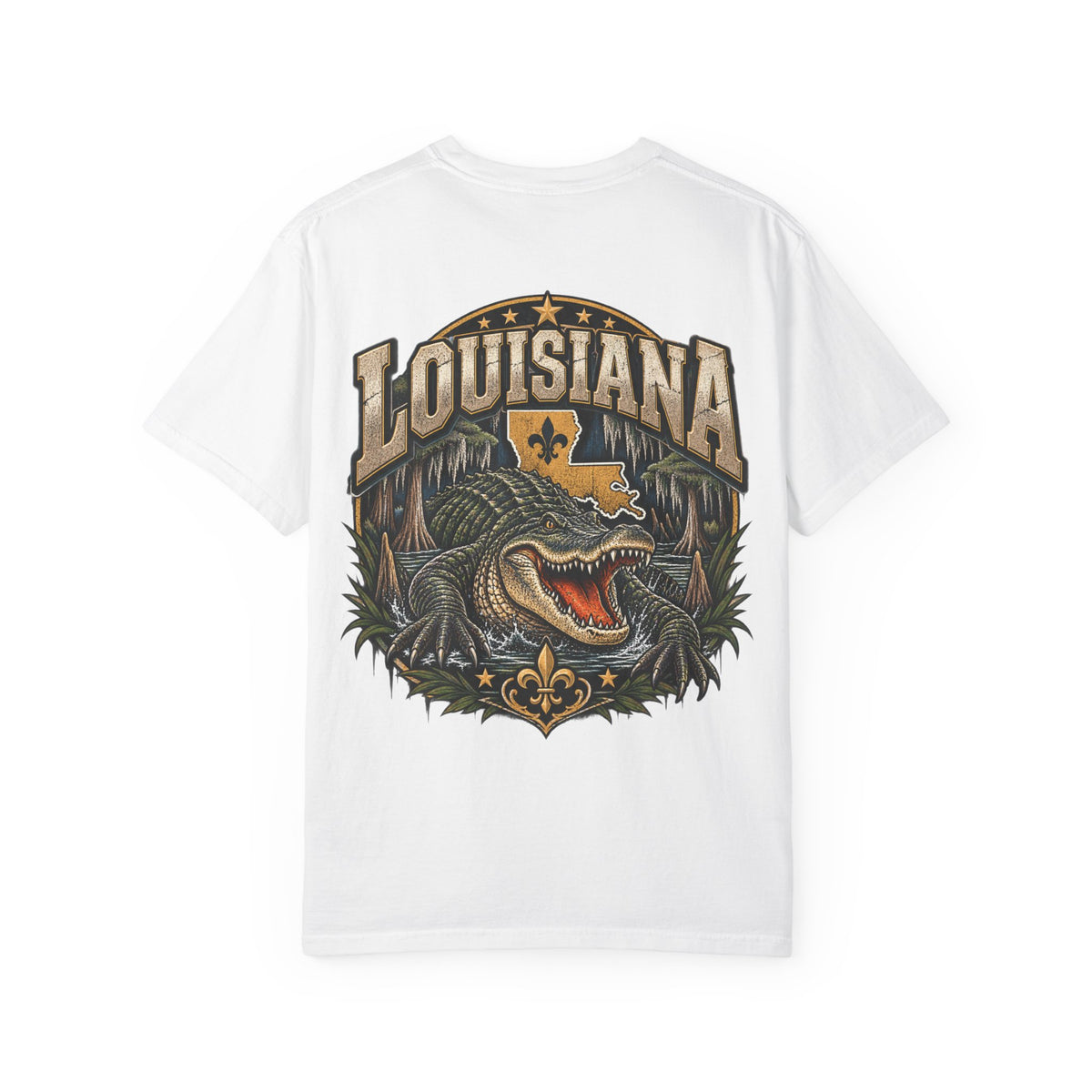 Louisiana Gator Emblem Unisex Comfort Color 1717 Streetwear Graphic Tee