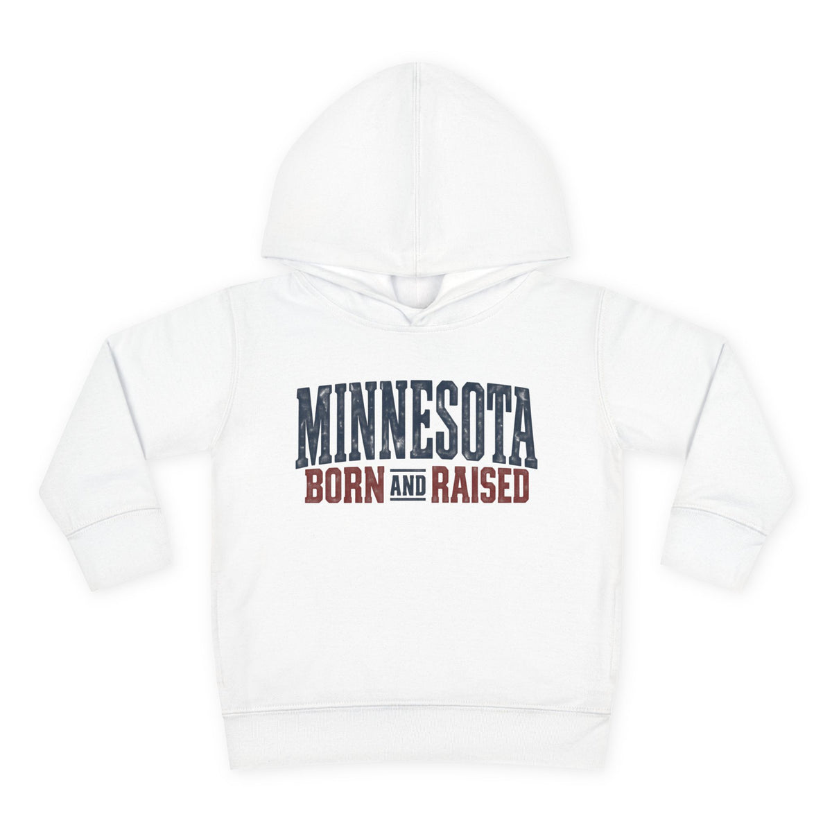 Minnesota Born and Raised Rustic Americana Unisex Toddler Pullover Fleece Hoodie