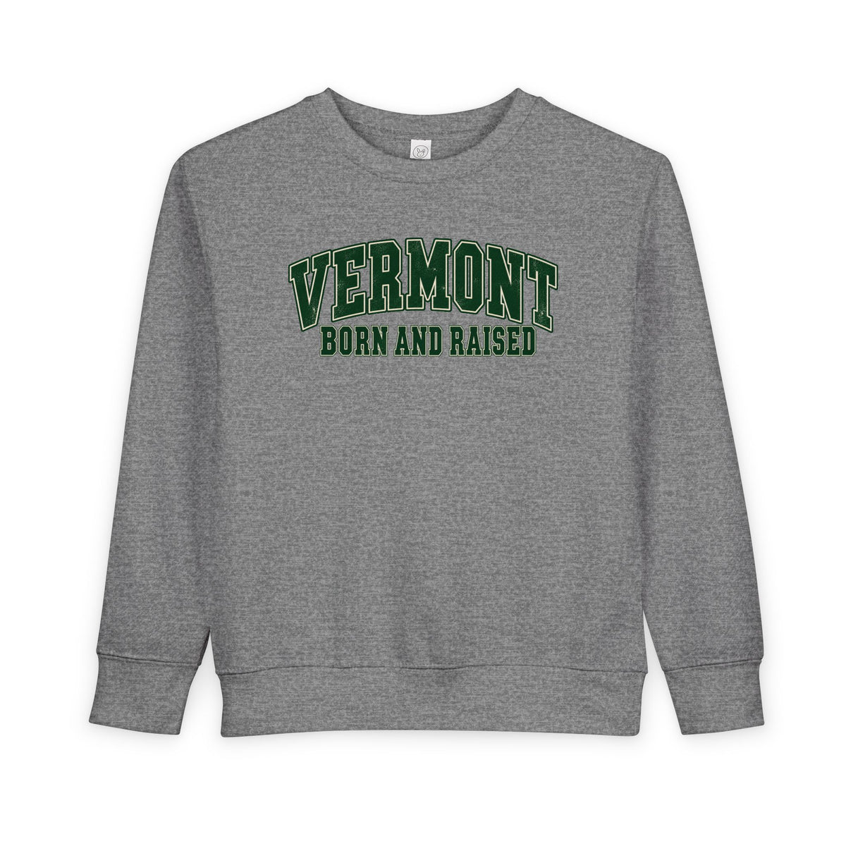 Vermont Born and Raised Classic Collegiate Unisex Toddler Sweatshirt