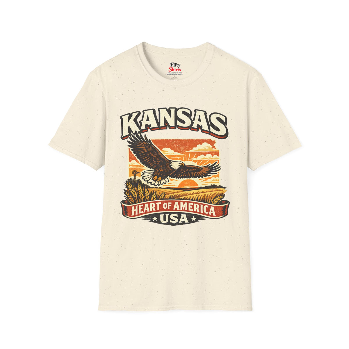 Heart of America Kansas Unisex Softstyle T Shirt State Pride Graphic Tee Collections FS03