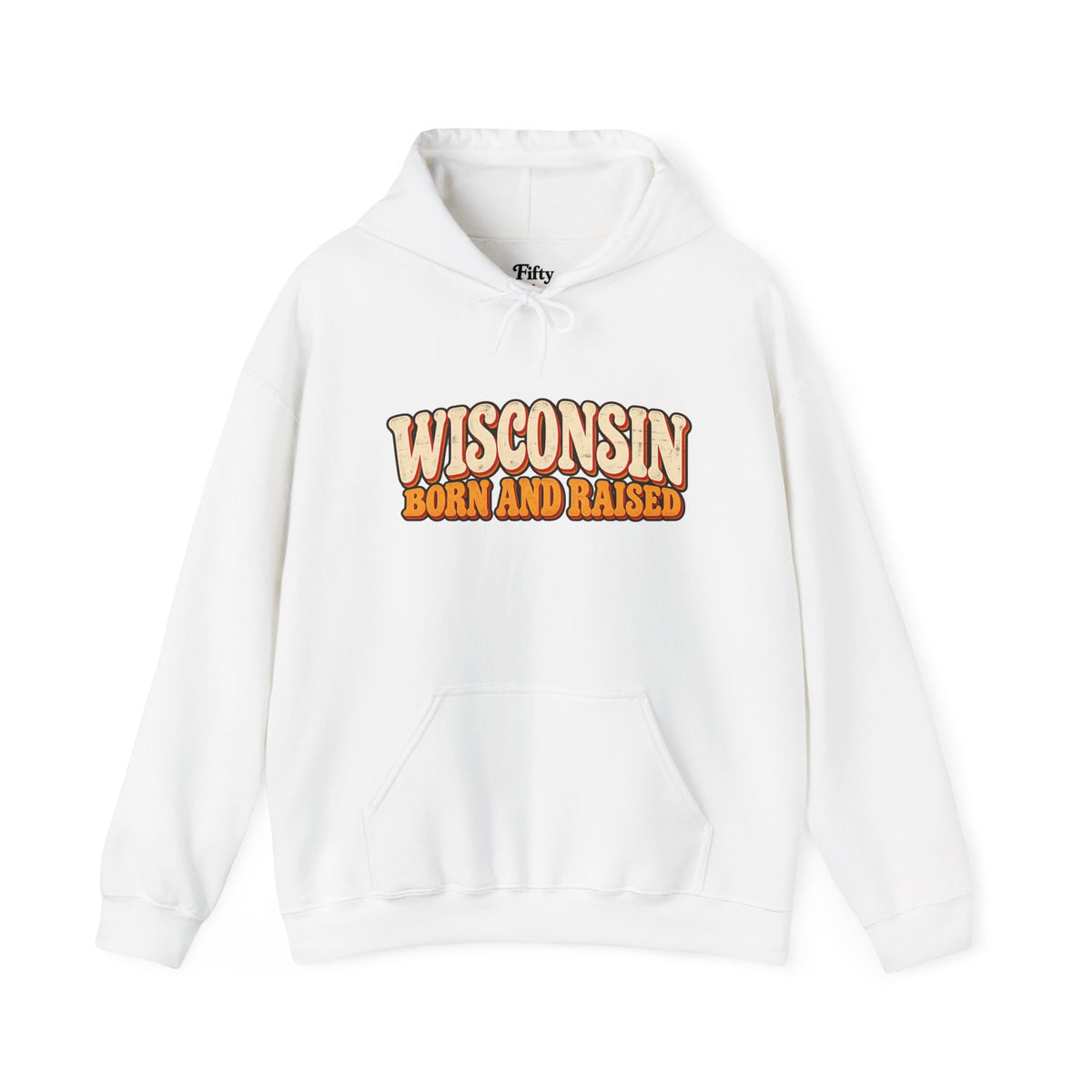 Wisconsin Born and Raised Vintage 1970s Unisex Hoodie Graphic