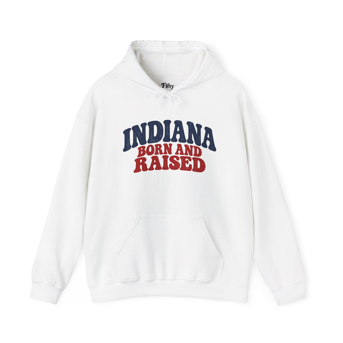 Indiana Born and Raised Retro 1970s Unisex Hoodie Graphic