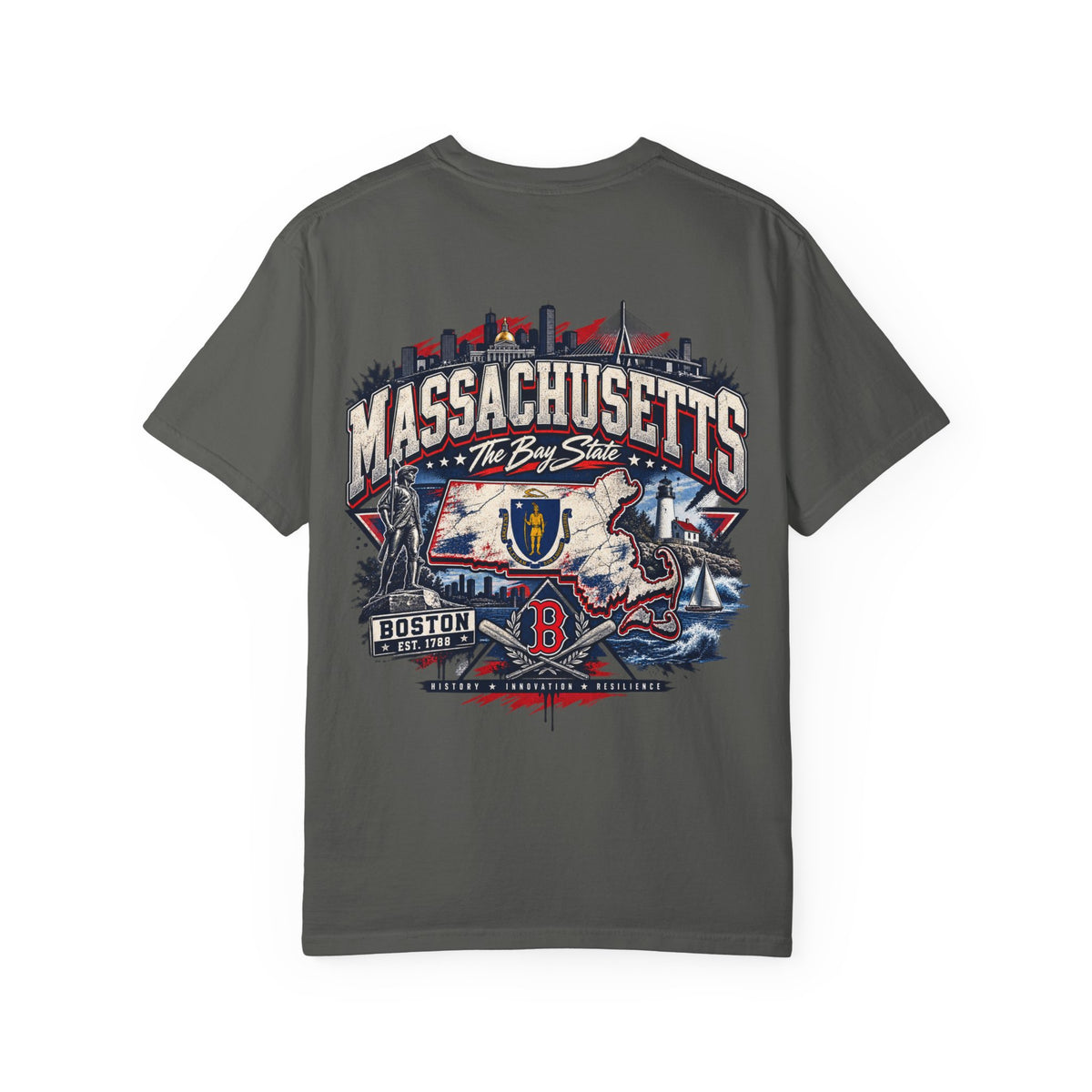 Massachusetts Street Legacy Unisex Comfort Color 1717 Streetwear Graphic Tee