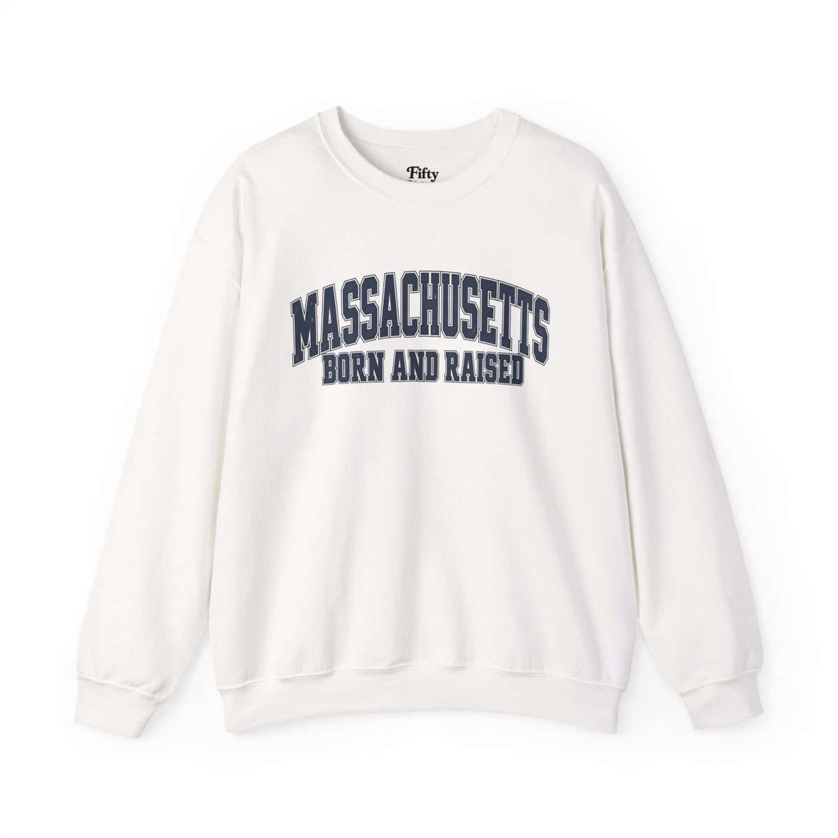 Massachusetts Born and Raised Vintage Collegiate Unisex Sweatshirt Graphic