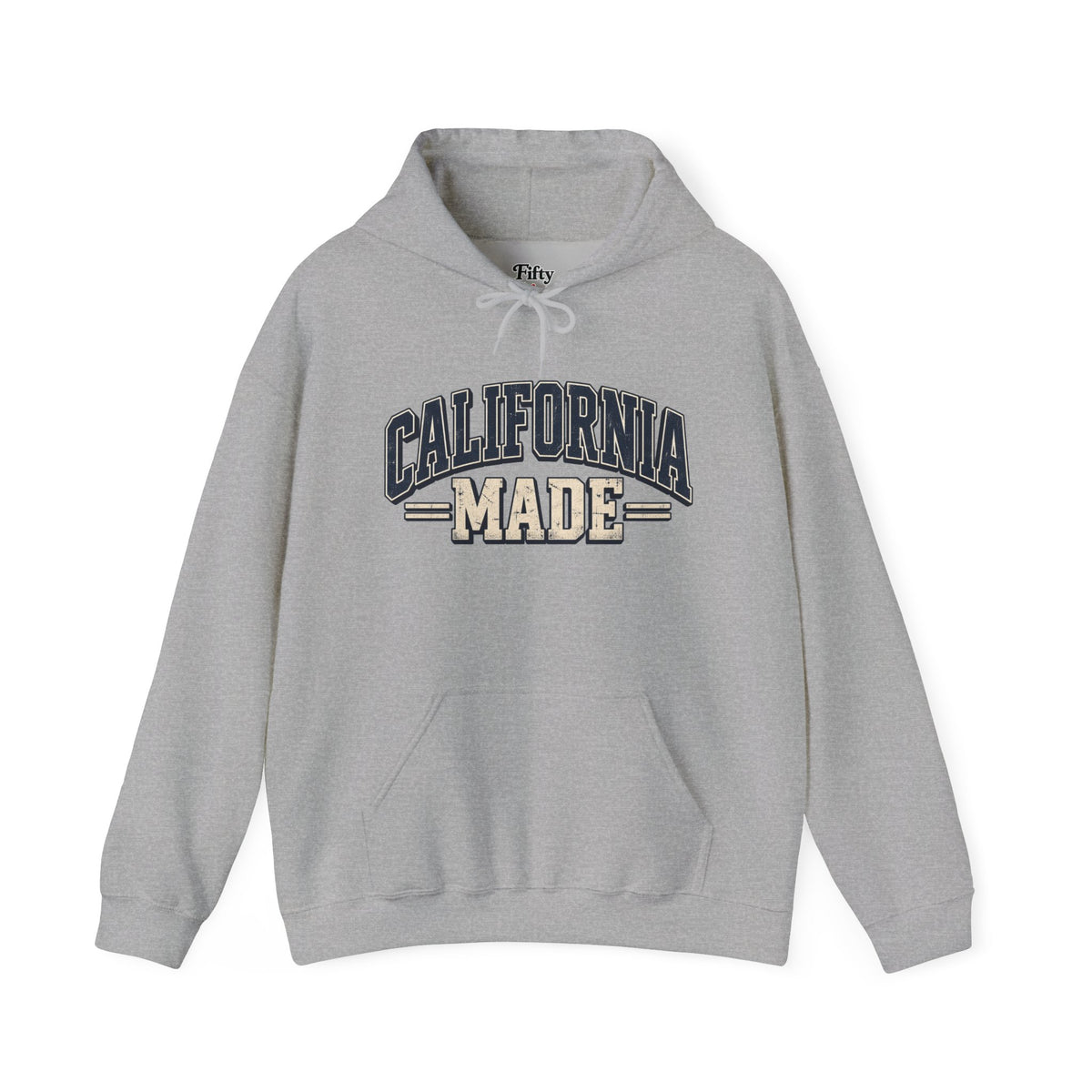 Distressed California Made Collegiate Logo Unisex Hoodie State Name Graphic