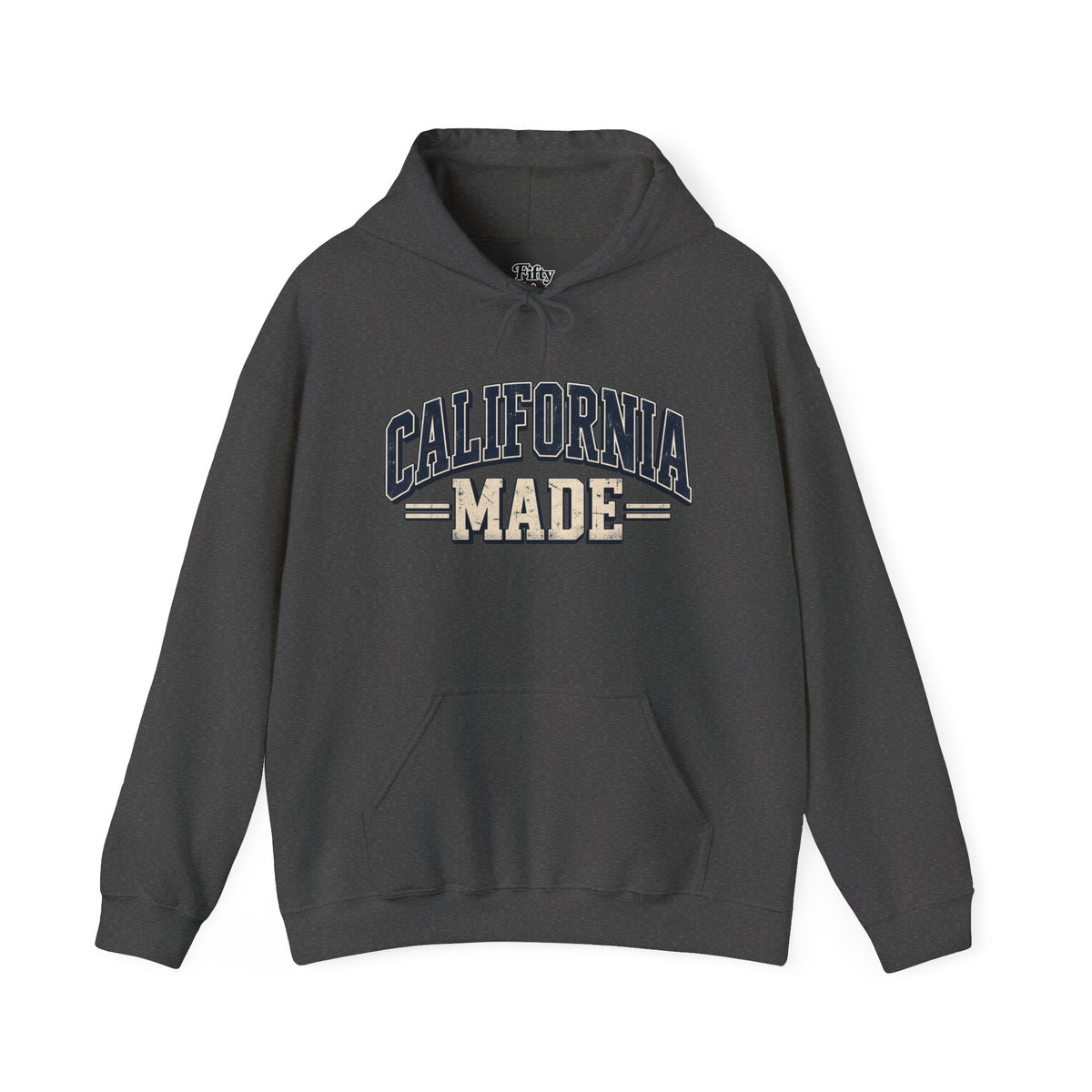 Distressed California Made Collegiate Logo Unisex Hoodie State Name Graphic