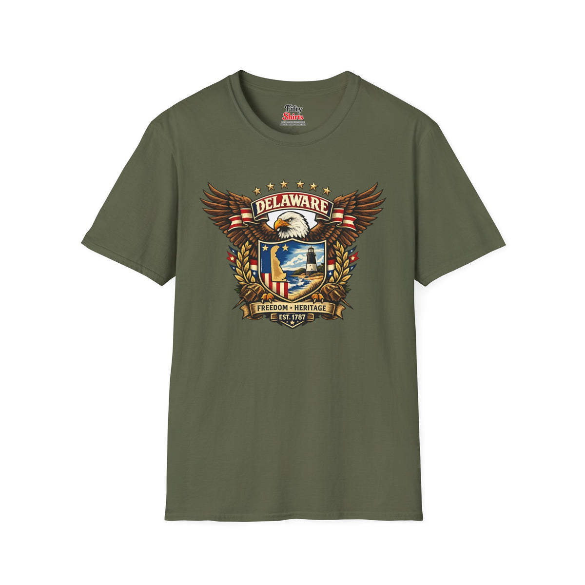 Delaware American Eagle Unisex Softstyle T Shirt State Pride Graphic Tee Collections FS03