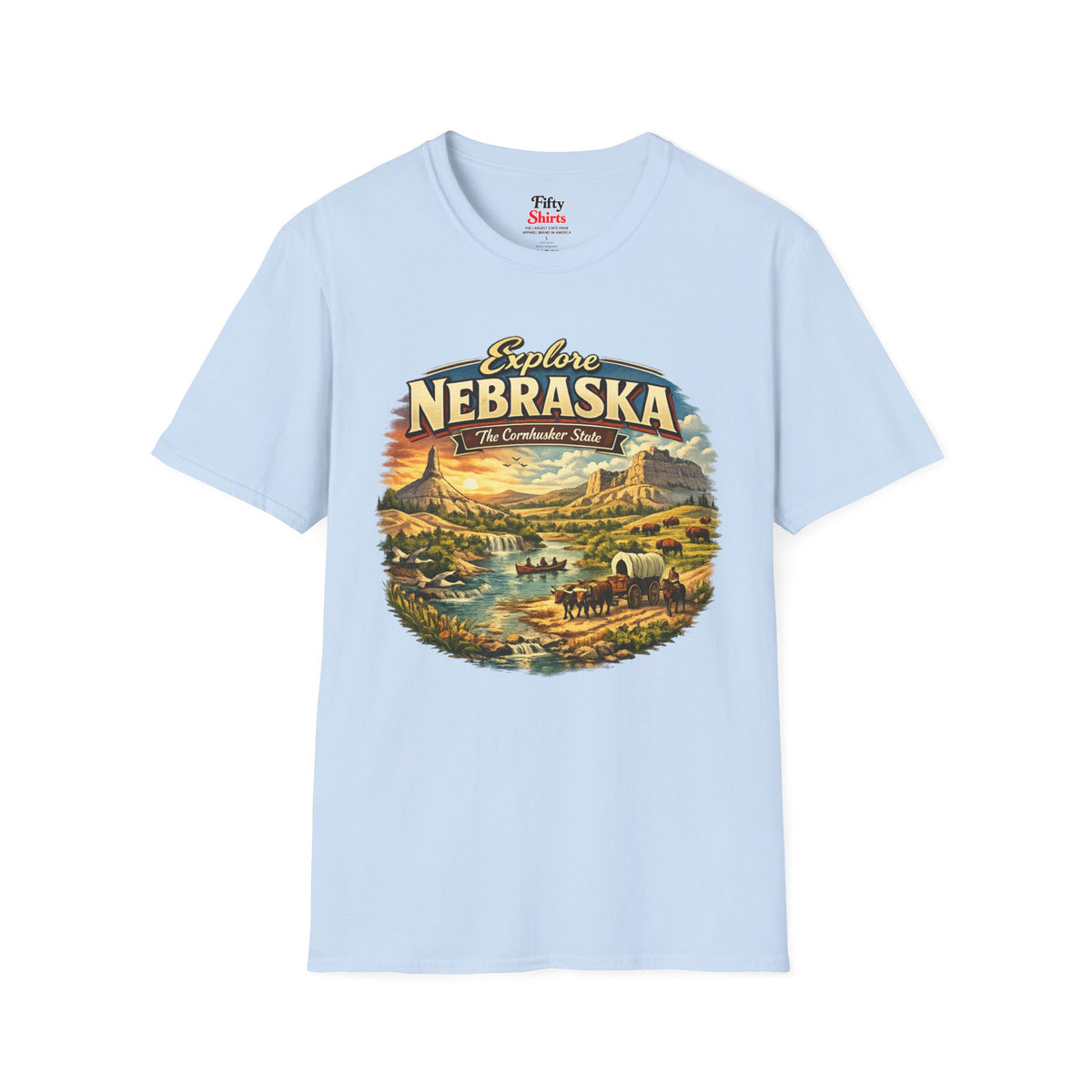 Explore Nebraska Unisex Softstyle T Shirt State Pride Graphic Tee Collections FS03