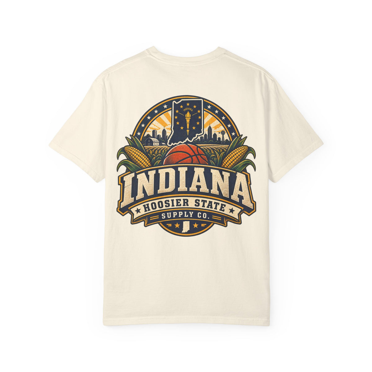 Indiana Hoosier State Supply Co. Unisex Comfort Color 1717 Streetwear Graphic Tee