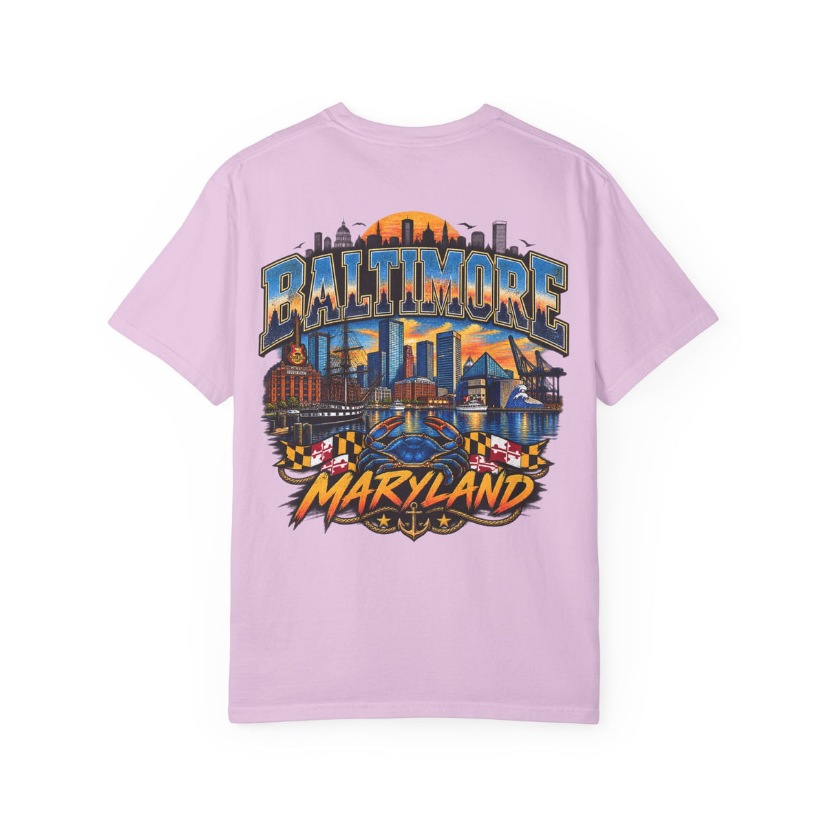 Baltimore Maryland Unisex Comfort Color 1717 Streetwear Graphic Tee