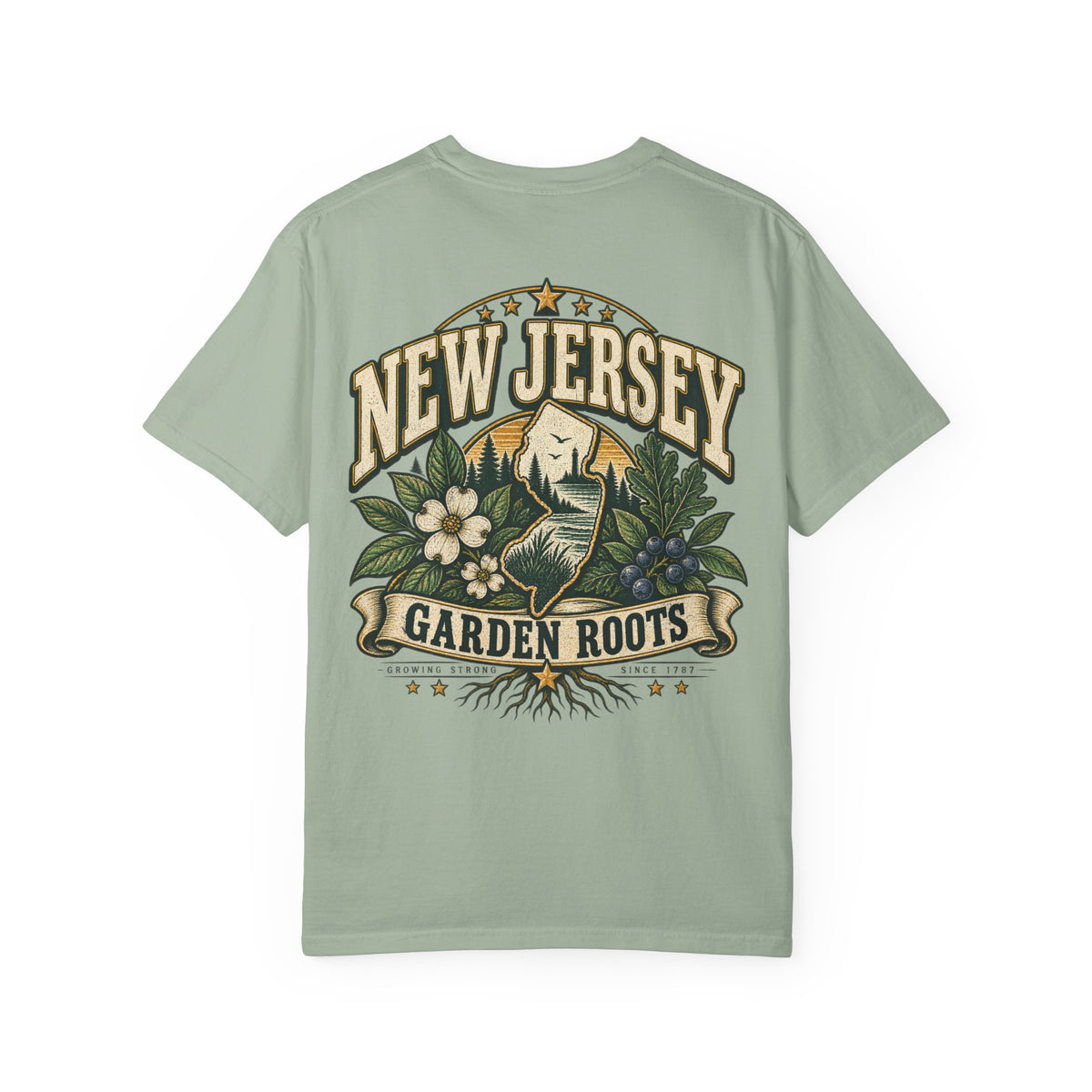 New Jersey Garden Roots Unisex Comfort Color 1717 Streetwear Graphic Tee