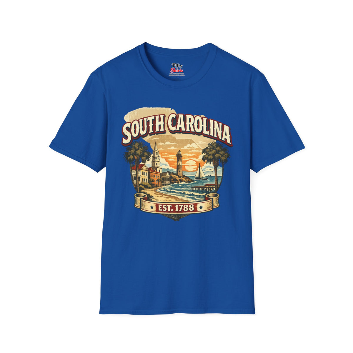 Vintage South Carolina Heritage Unisex Softstyle T Shirt State Pride Graphic Tee Collections FS03