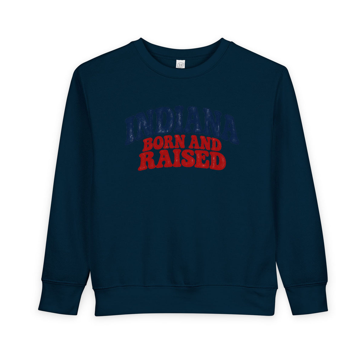 Indiana Born and Raised Retro 1970s Unisex Toddler Sweatshirt