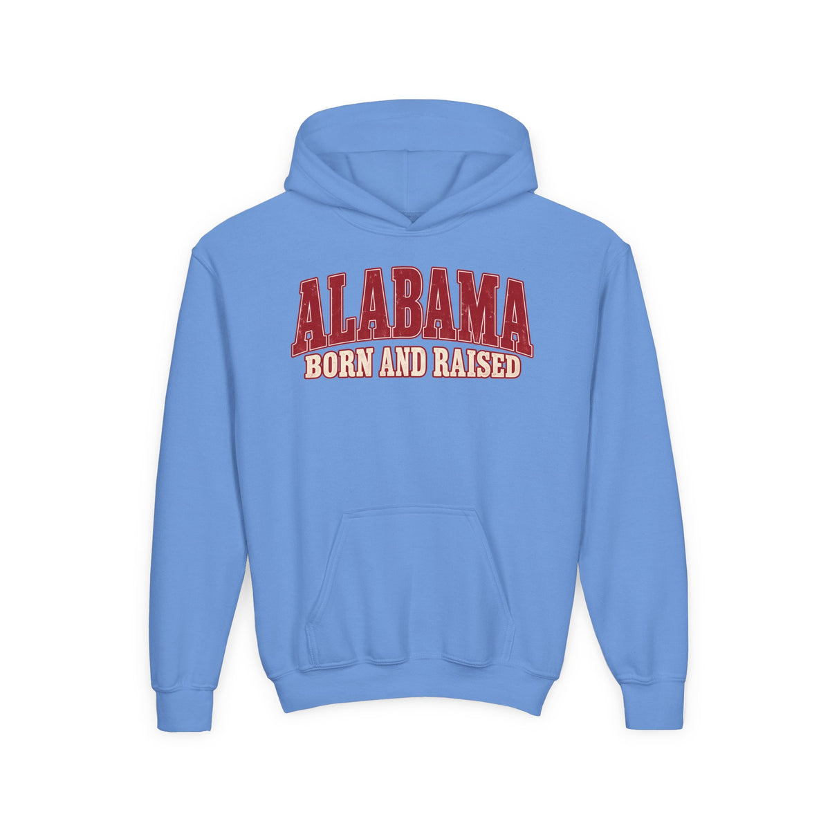 Alabama Born and Raised Classic Southern Heritage Unisex Youth Heavy Blend Hooded Sweatshirt Graphic
