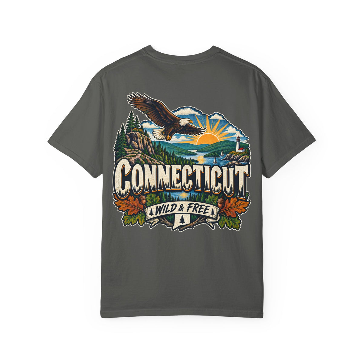 Connecticut Wild & Free Unisex Comfort Color 1717 Streetwear Graphic Tee