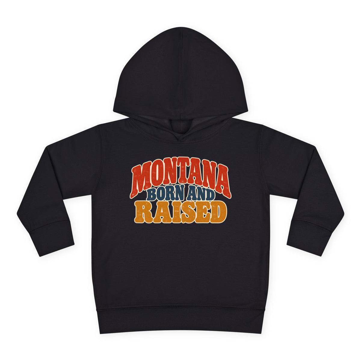 Montana Born and Raised Retro 1970s Unisex Toddler Pullover Fleece Hoodie