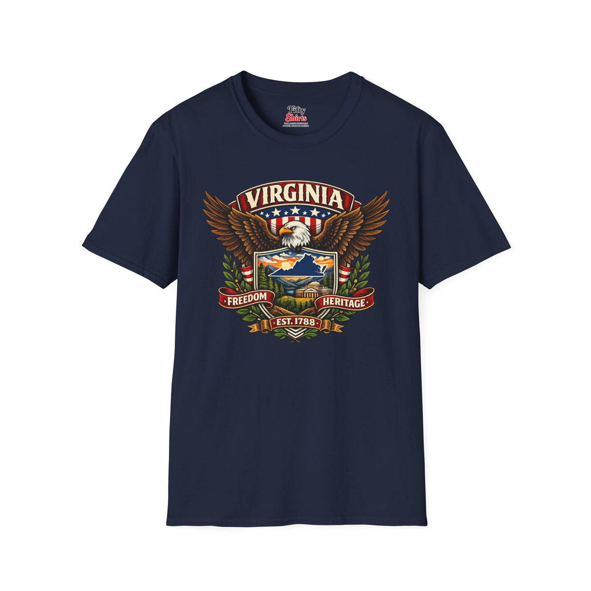 Virginia Americana Eagle Unisex Softstyle T Shirt State Pride Graphic Tee Collections FS03