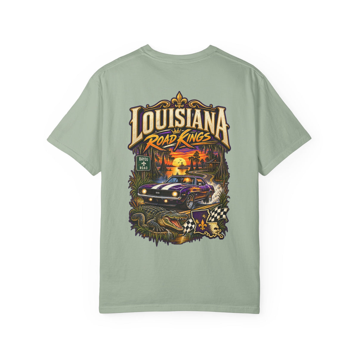 Louisiana Bayou Road Kings Unisex Comfort Color 1717 Streetwear Graphic Tee