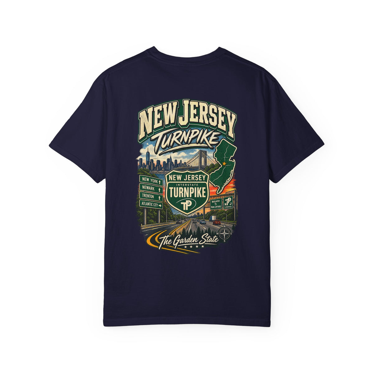 New Jersey Turnpike Unisex Comfort Color 1717 Streetwear Graphic Tee