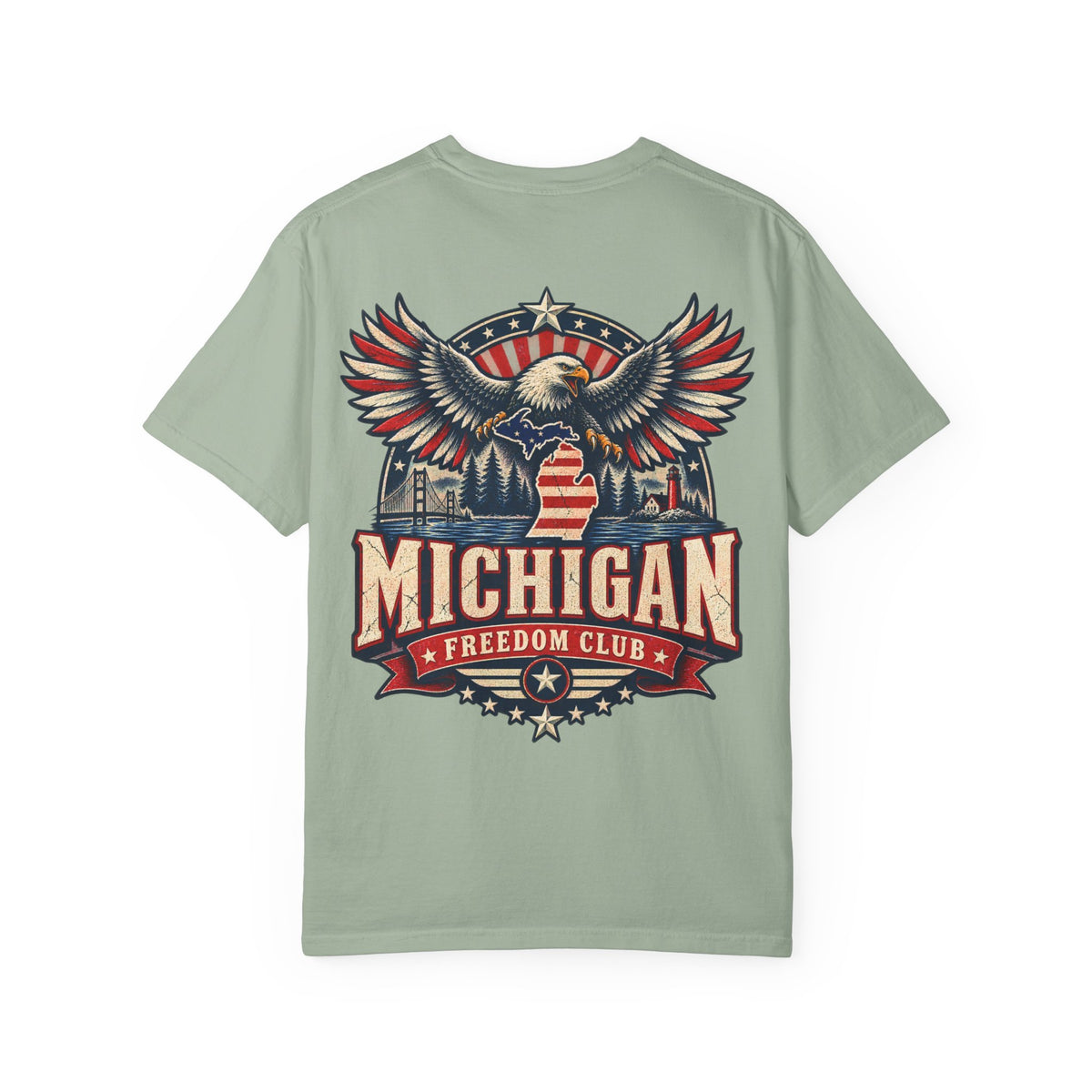 Michigan Freedom Club Unisex Comfort Color 1717 Streetwear Graphic Tee