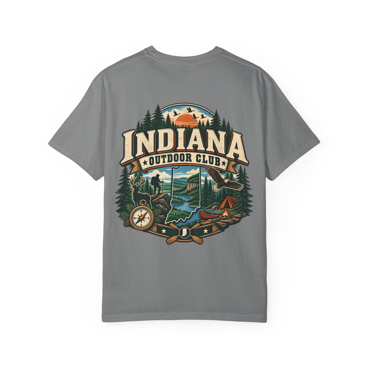 Indiana Outdoor Club Unisex Comfort Color 1717 Streetwear Graphic Tee
