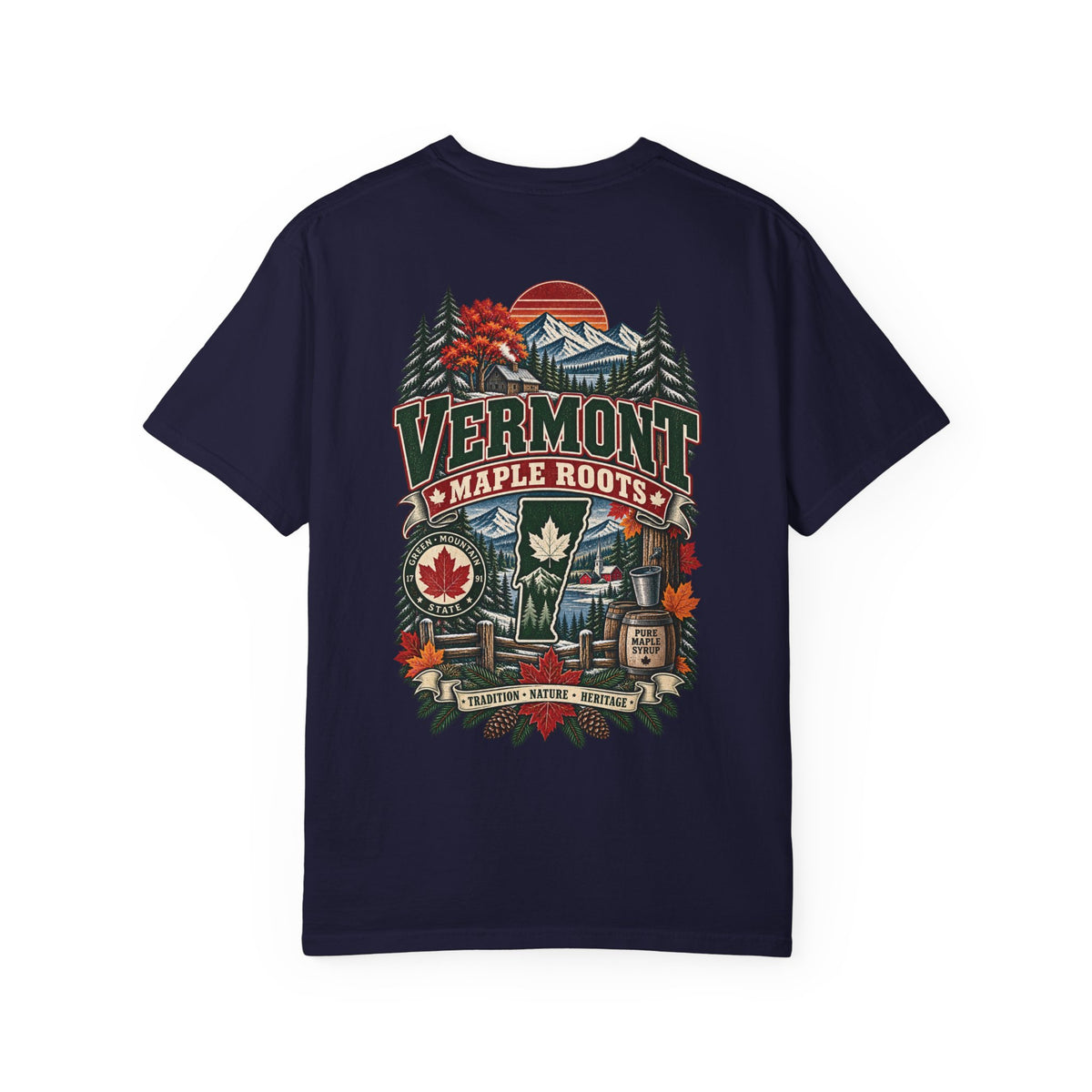 Vermont Maple Roots Unisex Comfort Color 1717 Streetwear Graphic Tee