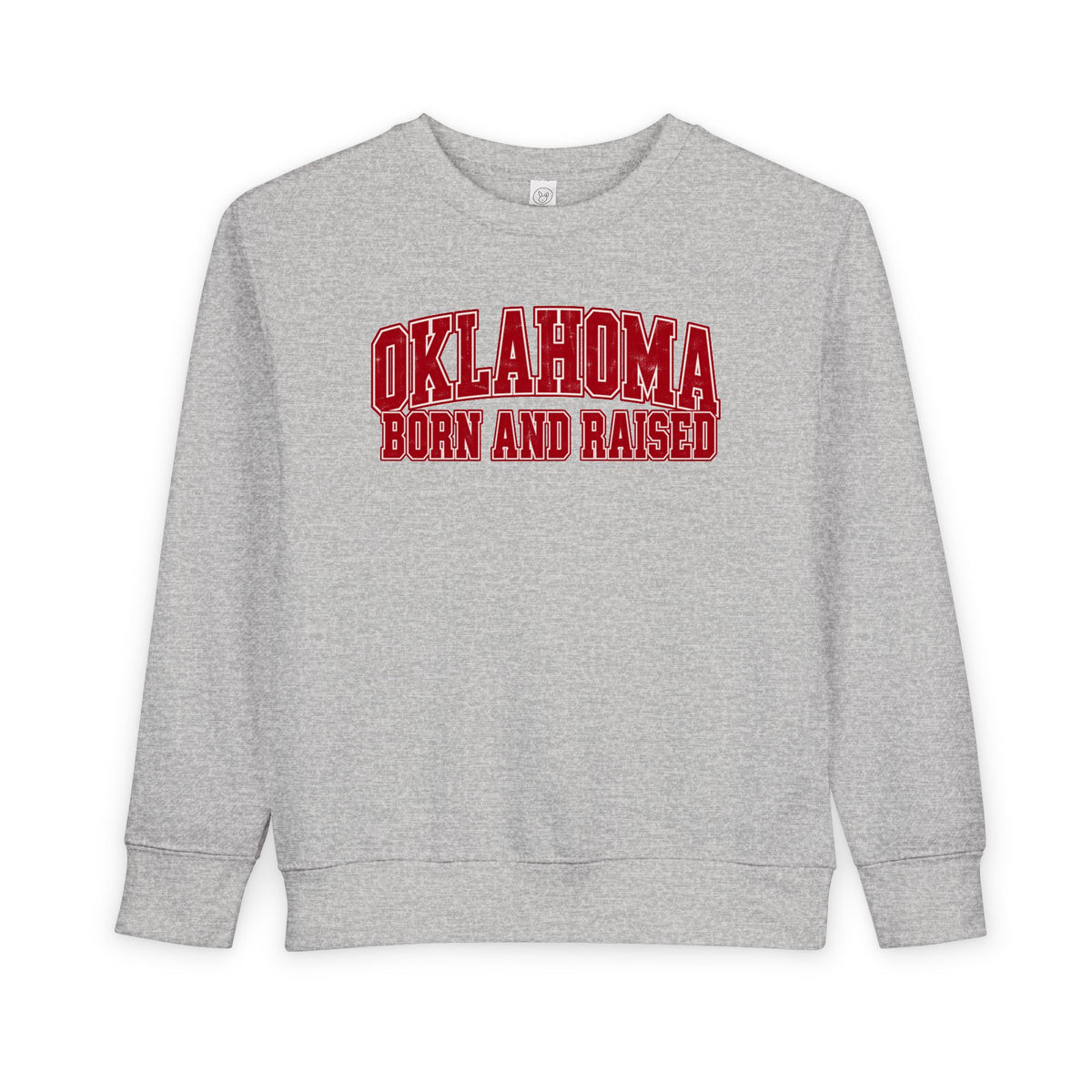 Oklahoma Born and Raised Vintage Collegiate Unisex Toddler Sweatshirt