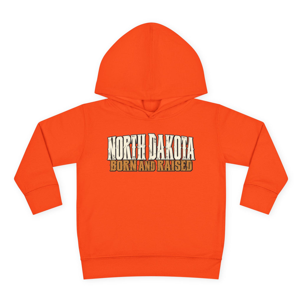 North Dakota Born and Raised Western Streetwear Unisex Toddler Pullover Fleece Hoodie