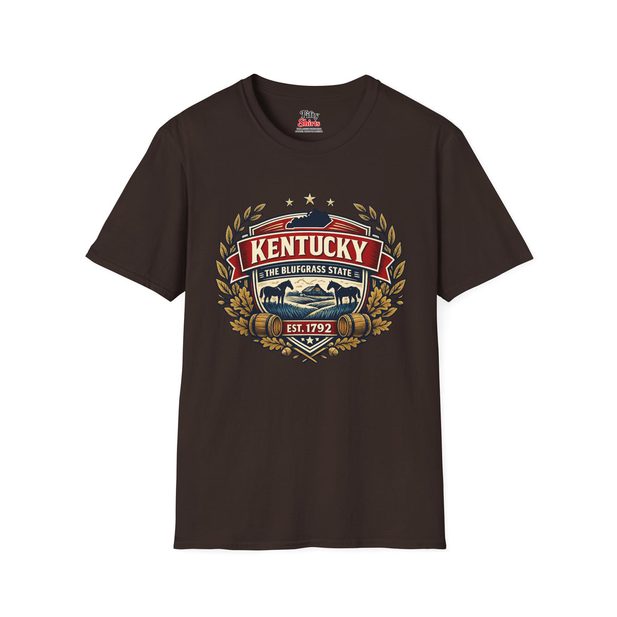 Kentucky Heritage Badge Unisex Softstyle T Shirt State Pride Graphic Tee Collections FS03