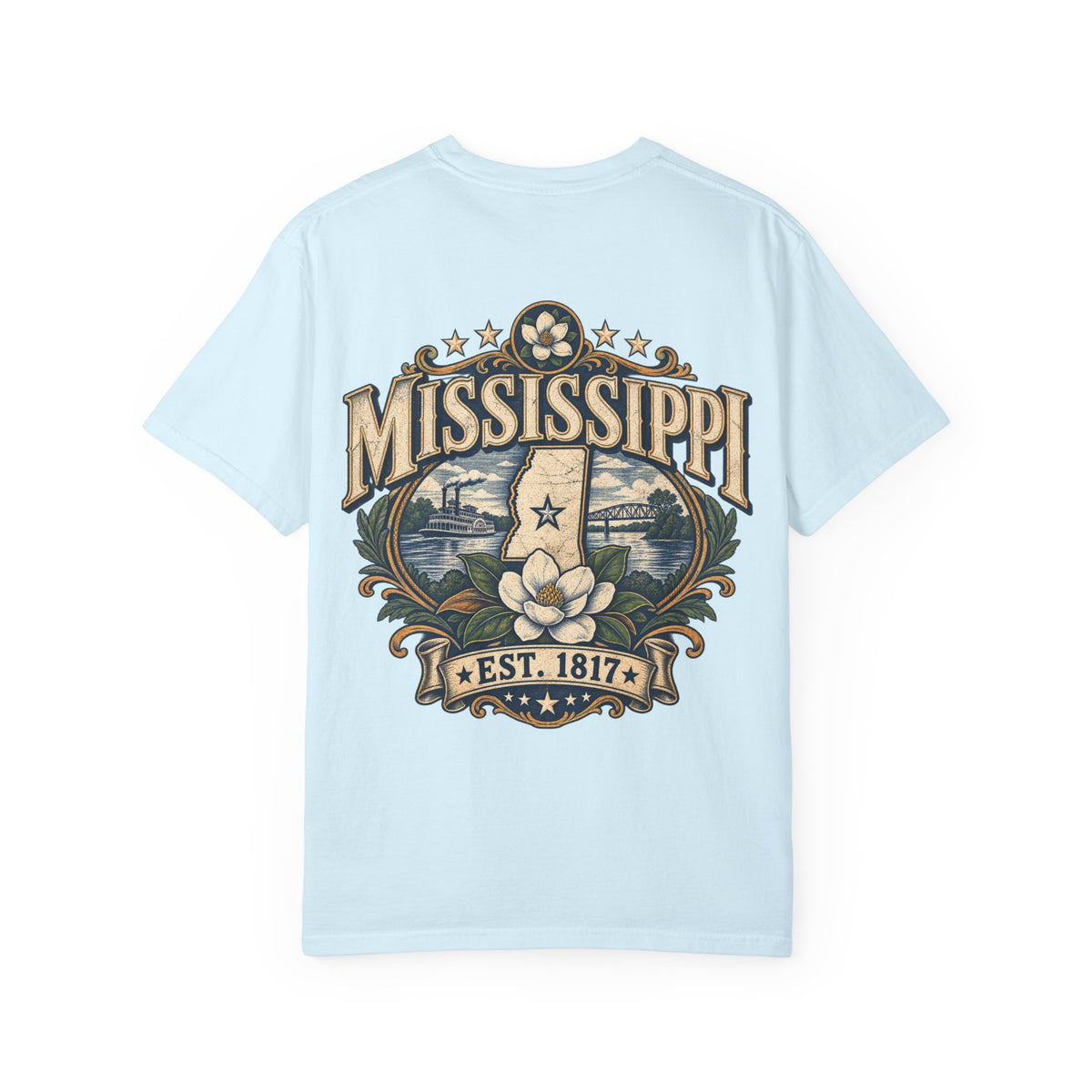 Mississippi Established 1817 Unisex Comfort Color 1717 Streetwear Graphic Tee
