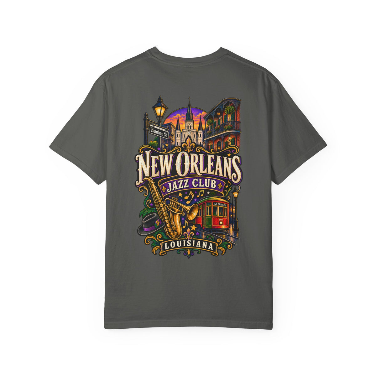 Louisiana New Orleans Jazz Club Unisex Comfort Color 1717 Streetwear Graphic Tee