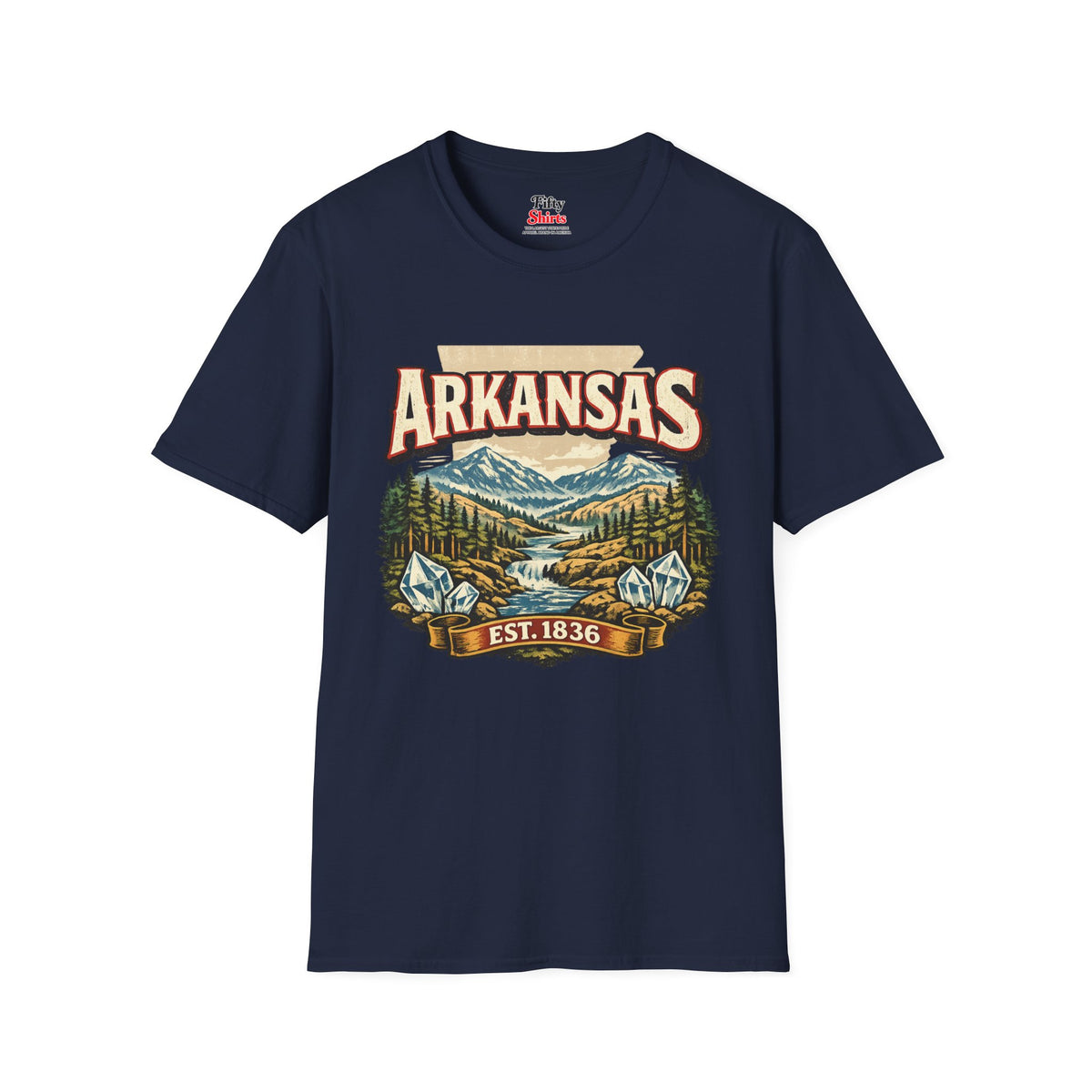 Vintage Arkansas Heritage Unisex Softstyle T Shirt State Pride Graphic Tee Collections FS03